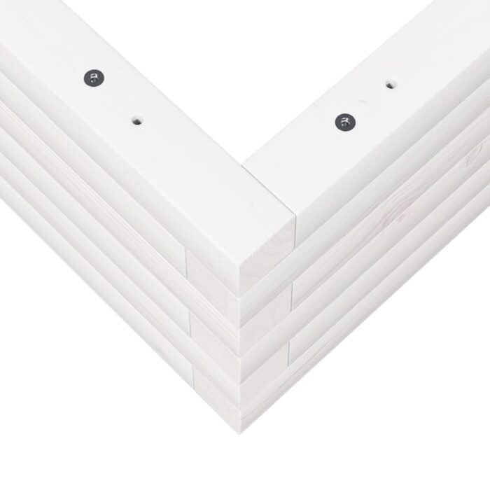 Jardinière blanc 50x50x23 cm bois de pin massif – Image 6