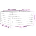 Jardinière blanc 50x50x23 cm bois de pin massif – Image 8