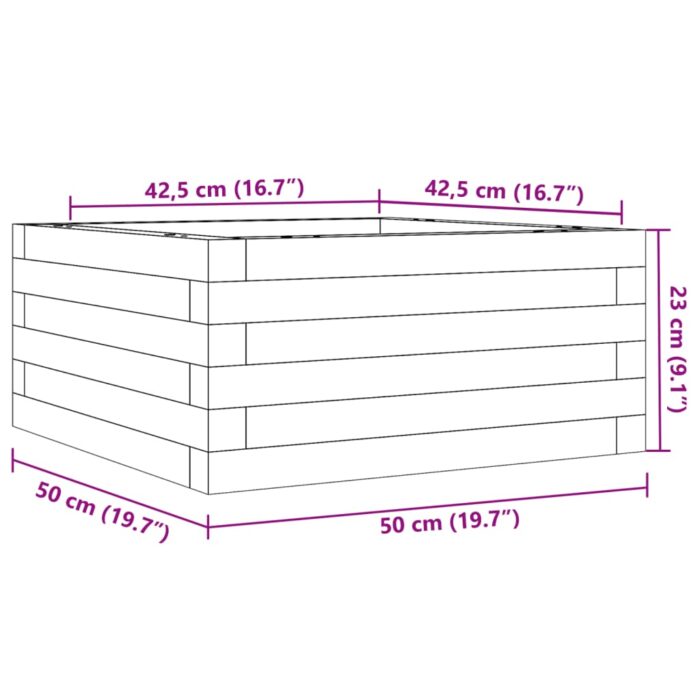 Jardinière 50x50x23 cm bois de pin imprégné – Image 8