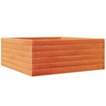 Jardinière cire marron 60x60x23 cm bois de pin massif – Image 5