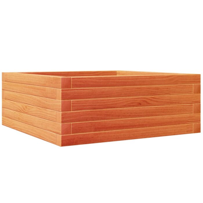 Jardinière cire marron 60x60x23 cm bois de pin massif – Image 5
