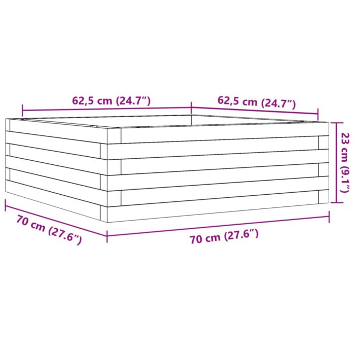 Jardinière 70x70x23 cm bois massif douglas – Image 8