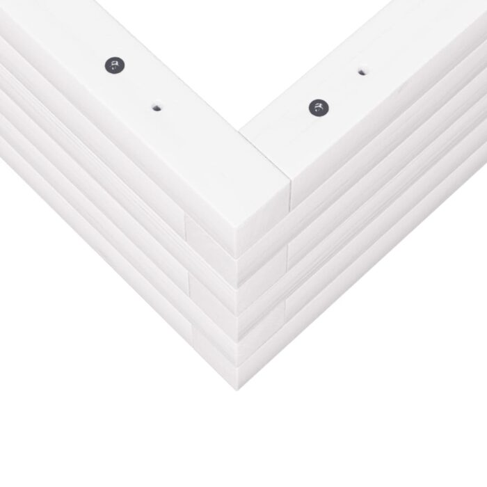 Jardinière blanc 80x80x23 cm bois de pin massif – Image 6