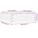 Jardinière blanc 80x80x23 cm bois de pin massif – Image 8