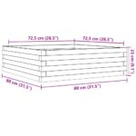 Jardinière cire marron 80x80x23 cm bois de pin massif – Image 8