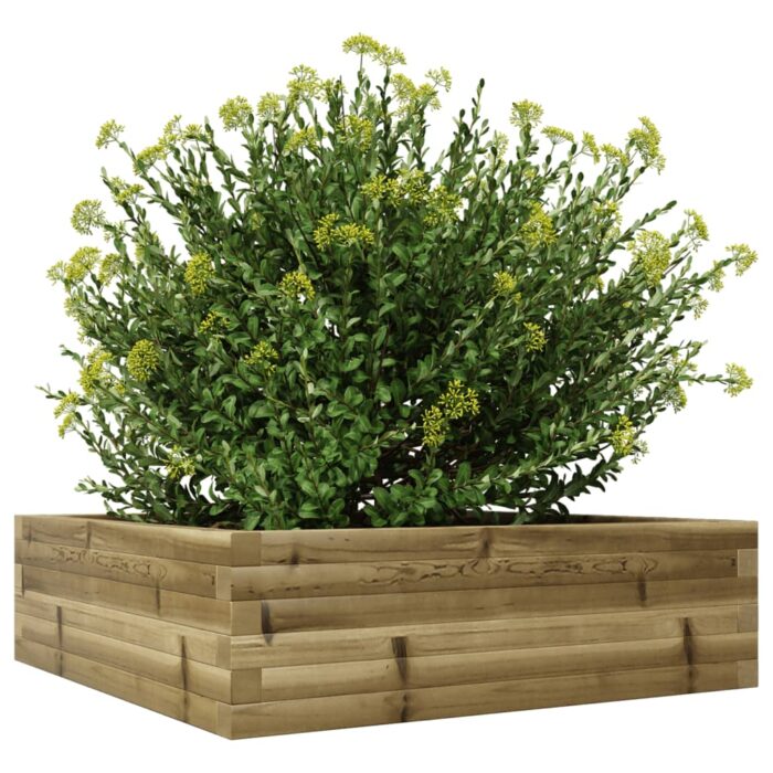 Jardinière 80x80x23 cm bois de pin imprégné – Image 2