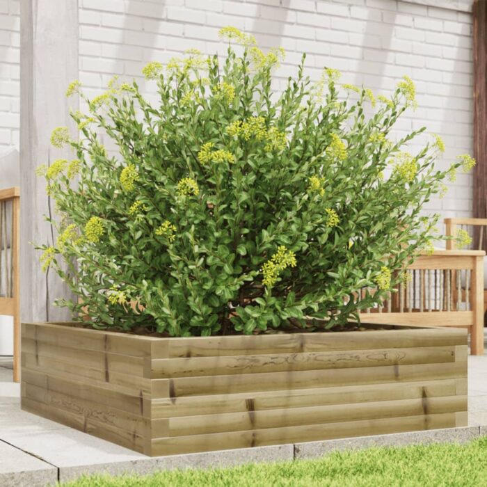 Jardinière 80x80x23 cm bois de pin imprégné – Image 1
