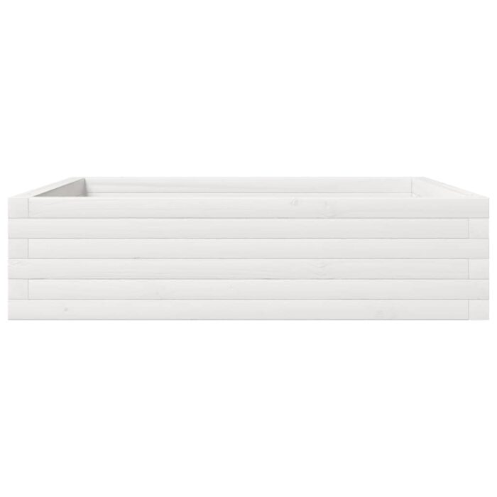 Jardinière blanc 90x90x23 cm bois de pin massif – Image 3