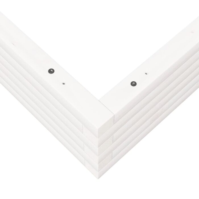 Jardinière blanc 90x90x23 cm bois de pin massif – Image 6