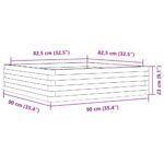 Jardinière blanc 90x90x23 cm bois de pin massif – Image 8