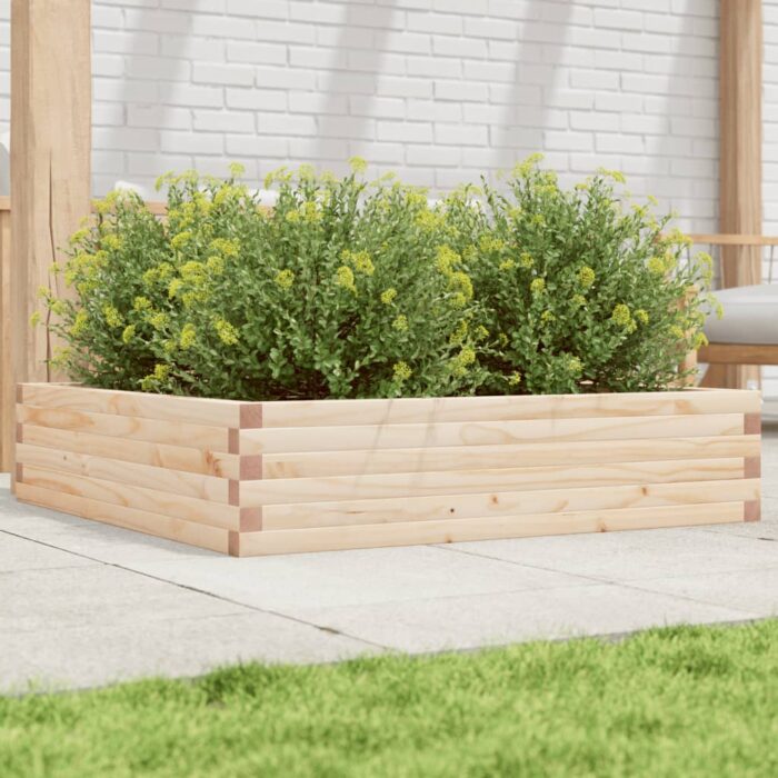 Jardinière 100x100x23 cm bois de pin massif – Image 1