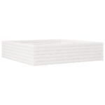 Jardinière blanc 100x100x23 cm bois de pin massif – Image 5