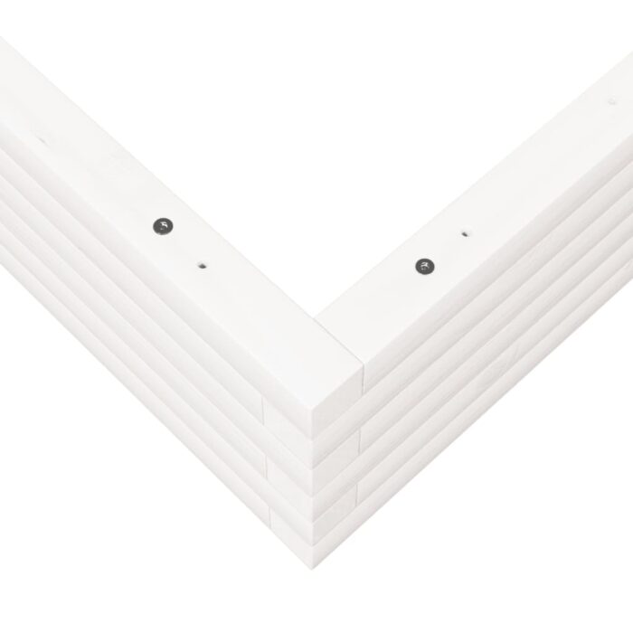Jardinière blanc 100x100x23 cm bois de pin massif – Image 6