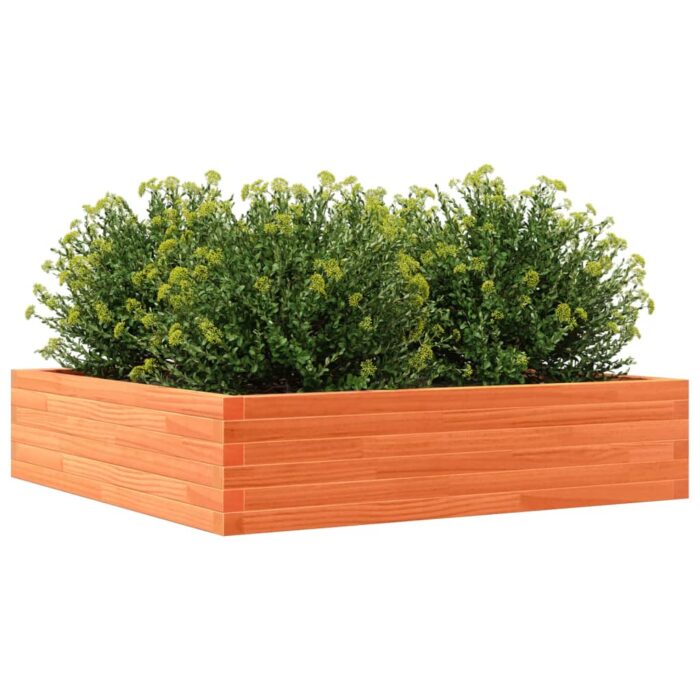 Jardinière cire marron 100x100x23 cm bois de pin massif – Image 2