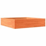 Jardinière cire marron 100x100x23 cm bois de pin massif – Image 5