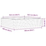 Jardinière cire marron 100x100x23 cm bois de pin massif – Image 8