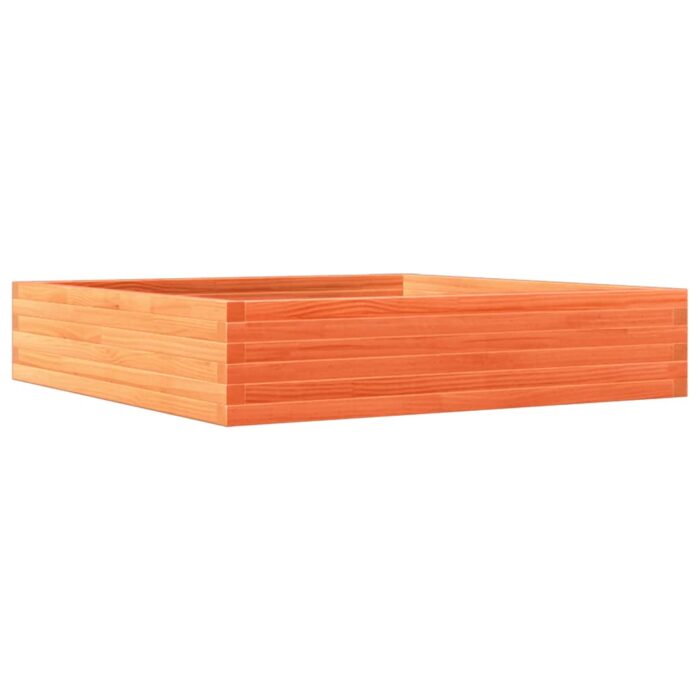 Jardinière cire marron 110x110x23 cm bois de pin massif – Image 5