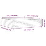 Jardinière cire marron 110x110x23 cm bois de pin massif – Image 8