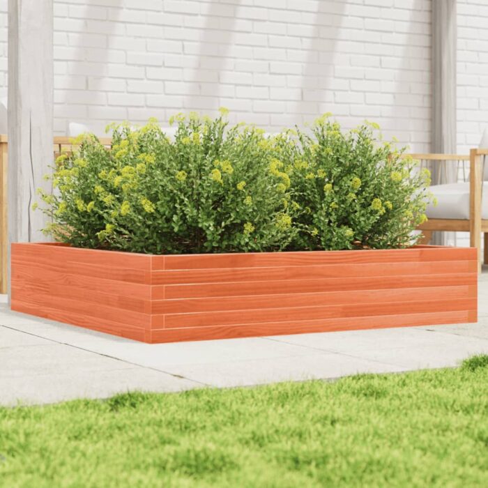 Jardinière cire marron 110x110x23 cm bois de pin massif – Image 1