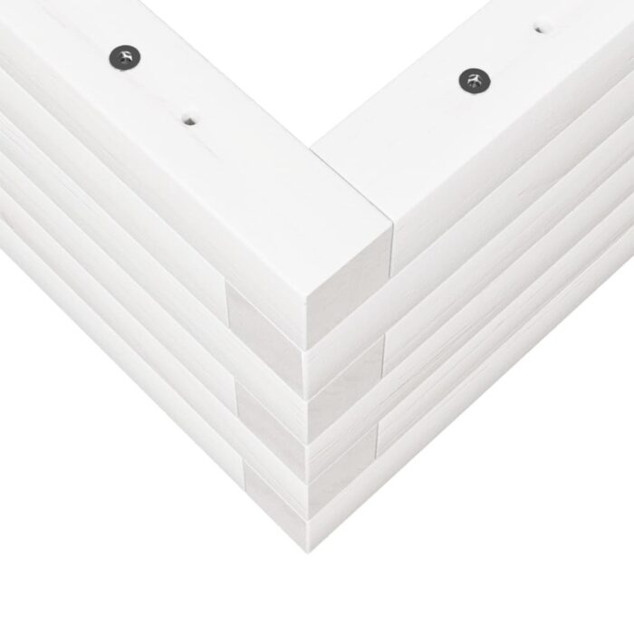 Jardinière blanc 70x40x23 cm bois de pin massif – Image 6