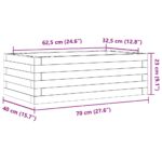 Jardinière blanc 70x40x23 cm bois de pin massif – Image 8