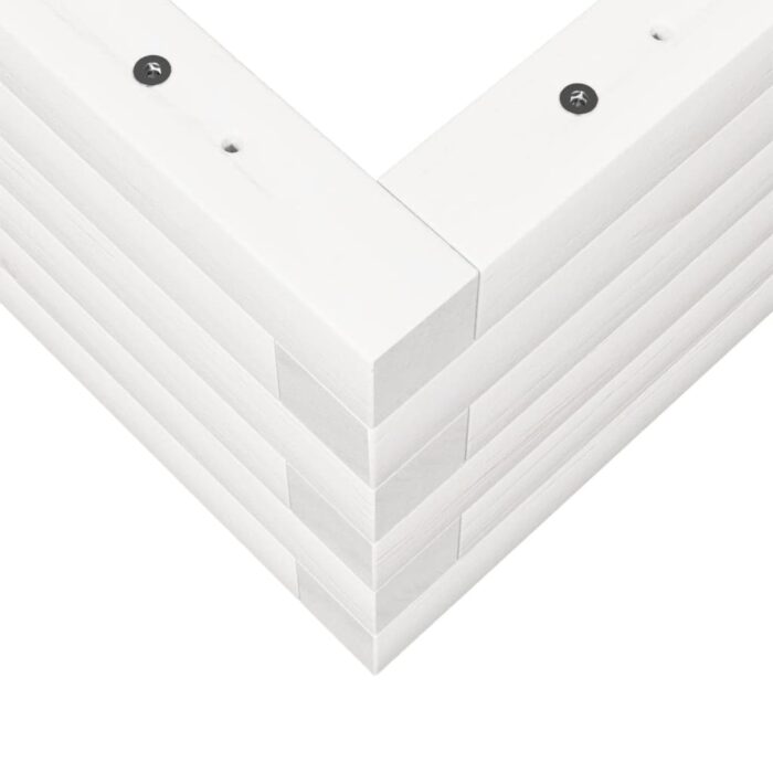 Jardinière blanc 90x40x23 cm bois de pin massif – Image 6