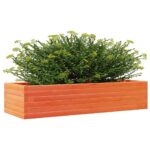 Jardinière cire marron 110x40x23 cm bois de pin massif – Image 2