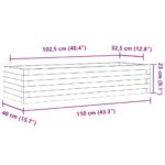 Jardinière cire marron 110x40x23 cm bois de pin massif – Image 8