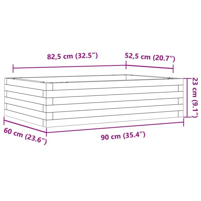 Jardinière 90x60x23 cm bois massif de douglas – Image 8