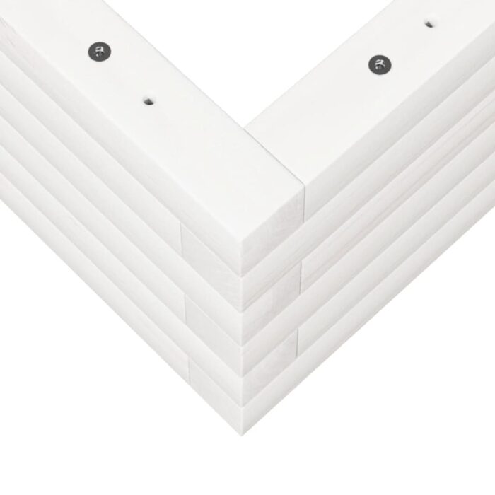 Jardinière blanc 110x60x23 cm bois de pin massif – Image 6