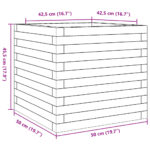 Jardinière blanc 50x50x45,5 cm bois de pin massif – Image 8