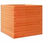Jardinière cire marron 50x50x45,5 cm bois de pin massif – Image 5