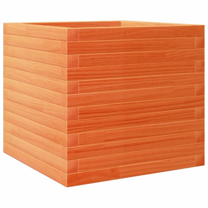 Jardinière cire marron 50x50x45,5 cm bois de pin massif – Image 5