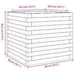 Jardinière cire marron 50x50x45,5 cm bois de pin massif – Image 8