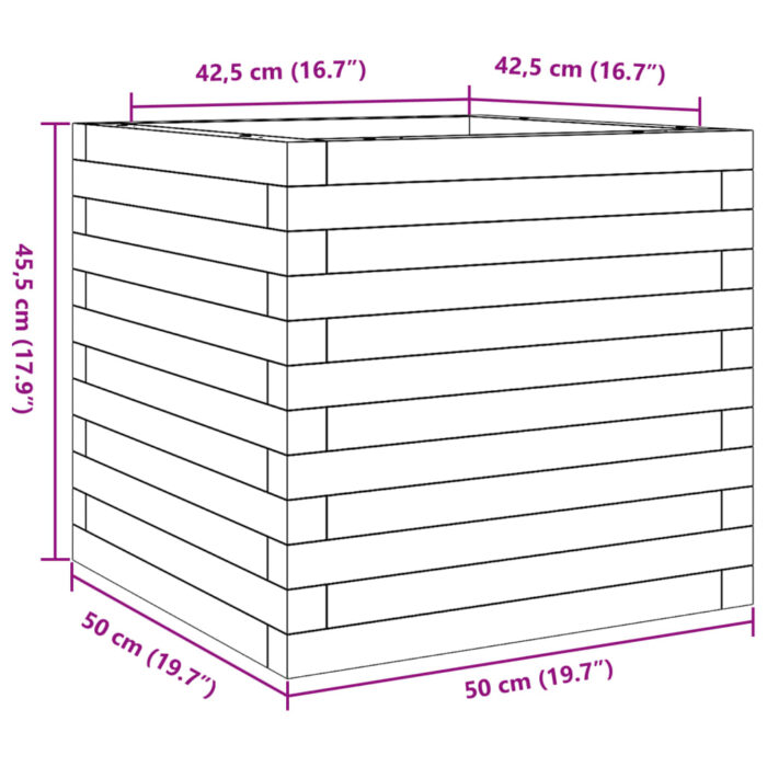 Jardinière 50x50x45,5 cm bois massif de douglas – Image 8