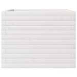 Jardinière blanc 60x60x45,5 cm bois de pin massif – Image 3