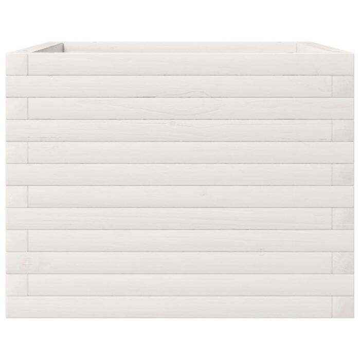 Jardinière blanc 60x60x45,5 cm bois de pin massif – Image 4