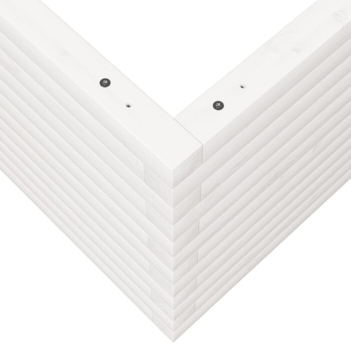 Jardinière blanc 60x60x45,5 cm bois de pin massif – Image 6