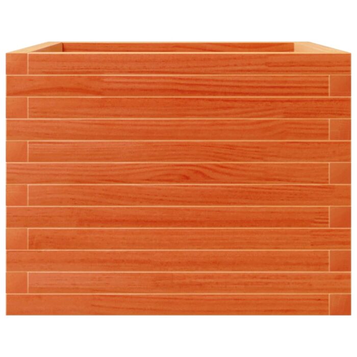 Jardinière cire marron 60x60x45,5 cm bois de pin massif – Image 3