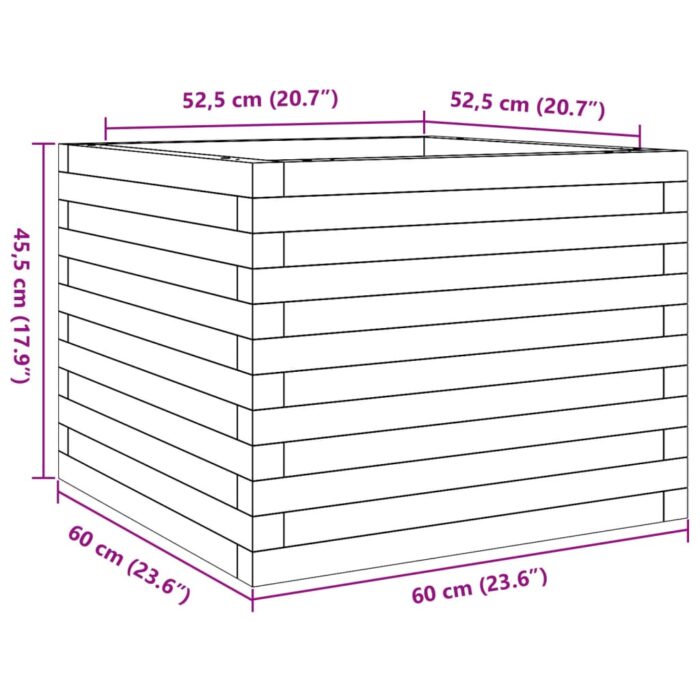 Jardinière 60x60x45,5 cm bois de pin imprégné – Image 8