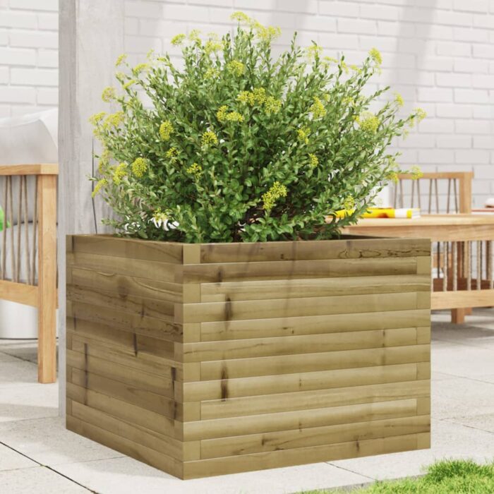 Jardinière 60x60x45,5 cm bois de pin imprégné – Image 1