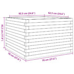 Jardinière 70x70x45,5 cm bois de pin massif – Image 8