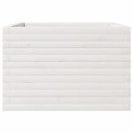 Jardinière blanc 70x70x45,5 cm bois de pin massif – Image 3