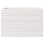 Jardinière blanc 70x70x45,5 cm bois de pin massif – Image 4
