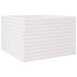 Jardinière blanc 70x70x45,5 cm bois de pin massif – Image 5