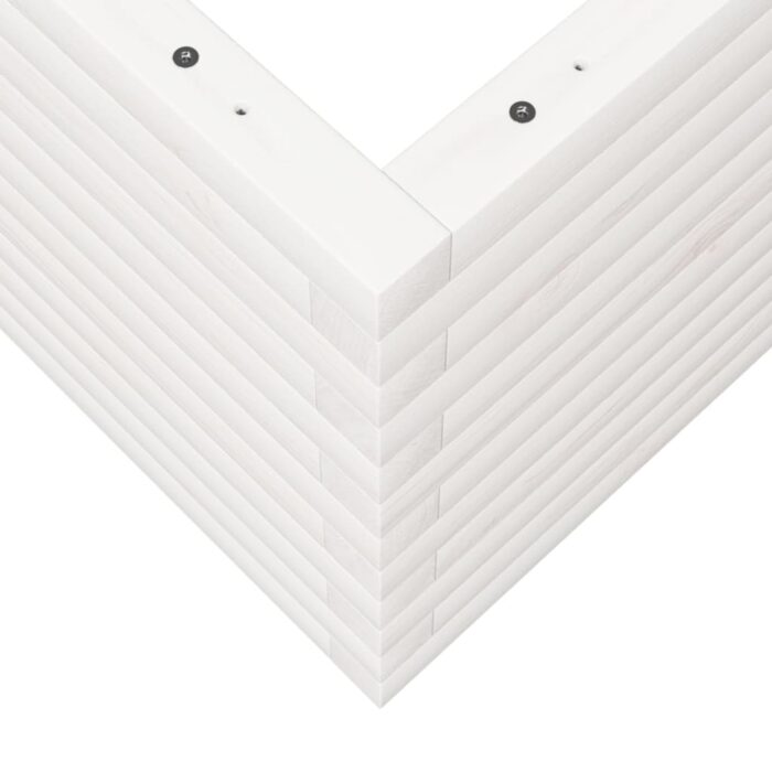 Jardinière blanc 70x70x45,5 cm bois de pin massif – Image 6
