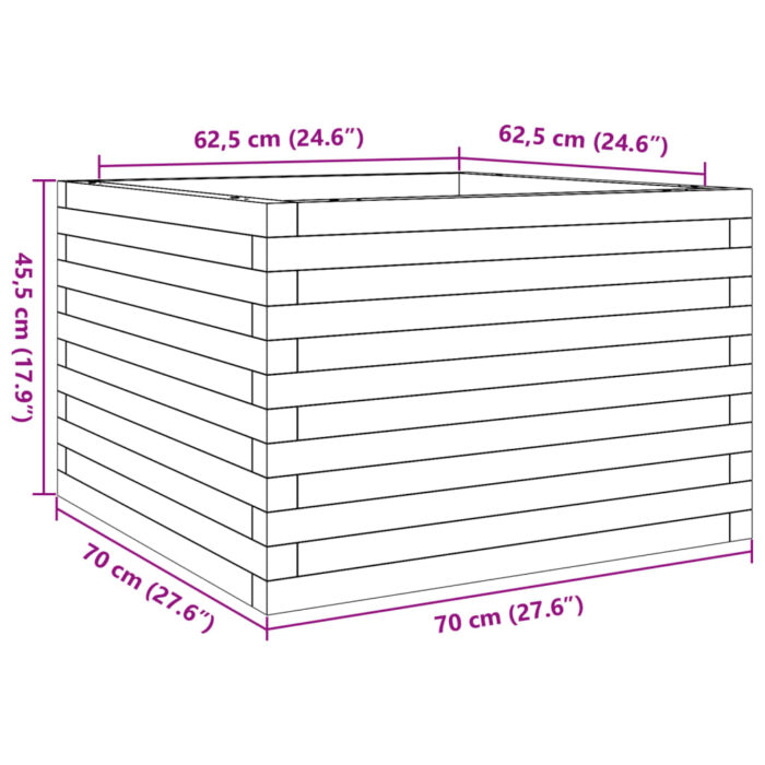Jardinière 70x70x45,5 cm bois massif de douglas – Image 8