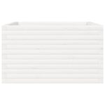 Jardinière blanc 80x80x45,5 cm bois de pin massif – Image 3
