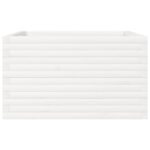 Jardinière blanc 80x80x45,5 cm bois de pin massif – Image 4