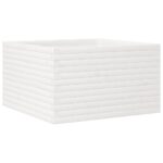 Jardinière blanc 80x80x45,5 cm bois de pin massif – Image 5